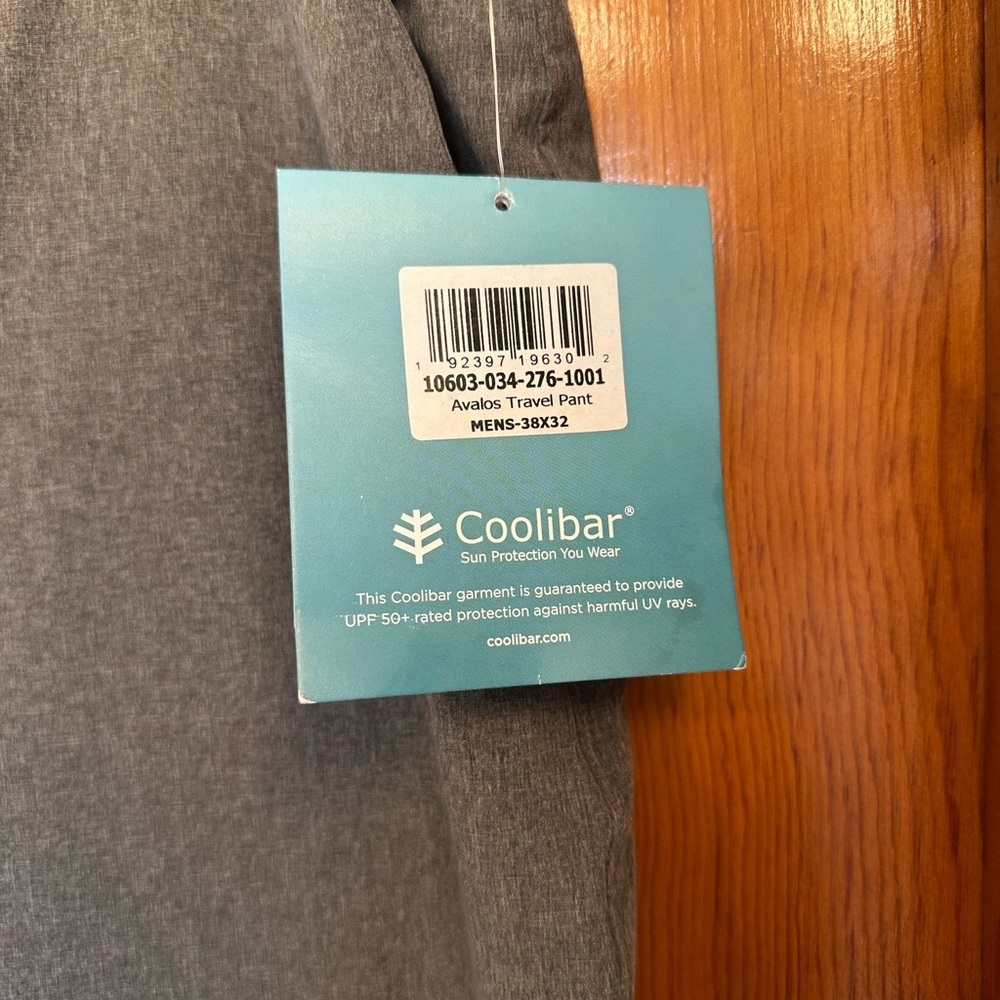 Coolibar Avalos Travel Pant UPF 50+ Protection Gray Grey Size 38X32 Men’s - Picture 4 of 7